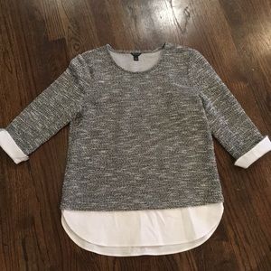 Ann Taylor black and white blouse